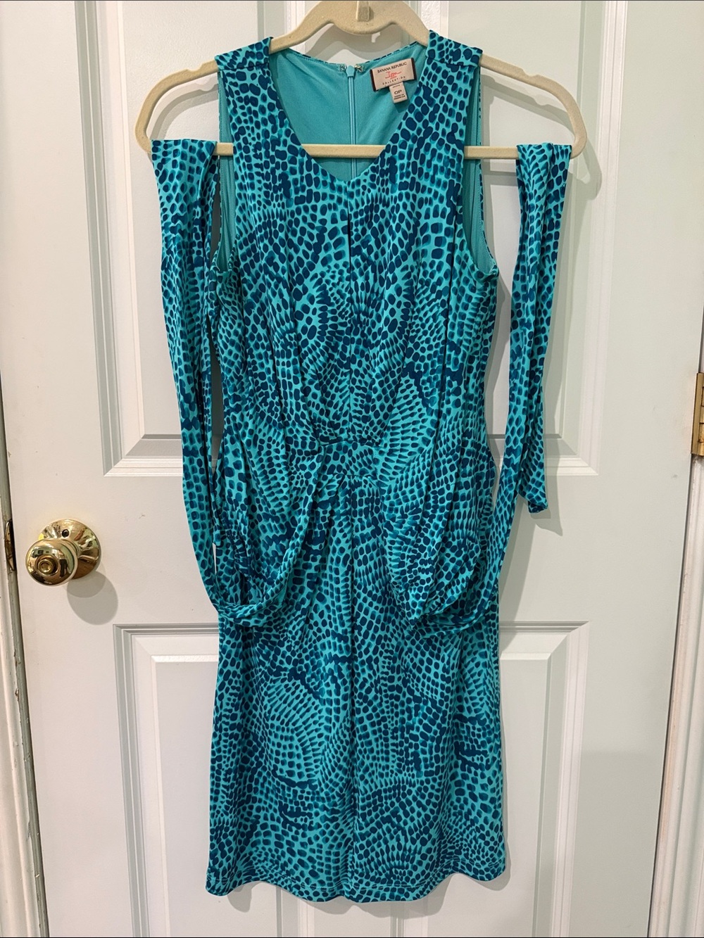 Banana Republic Issa Collection Blue Ceramic Printed Wrap-Tie Dress